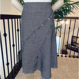 NWOT Harold’s Asymmetrical Raw Edge Wool Skirt Size 4